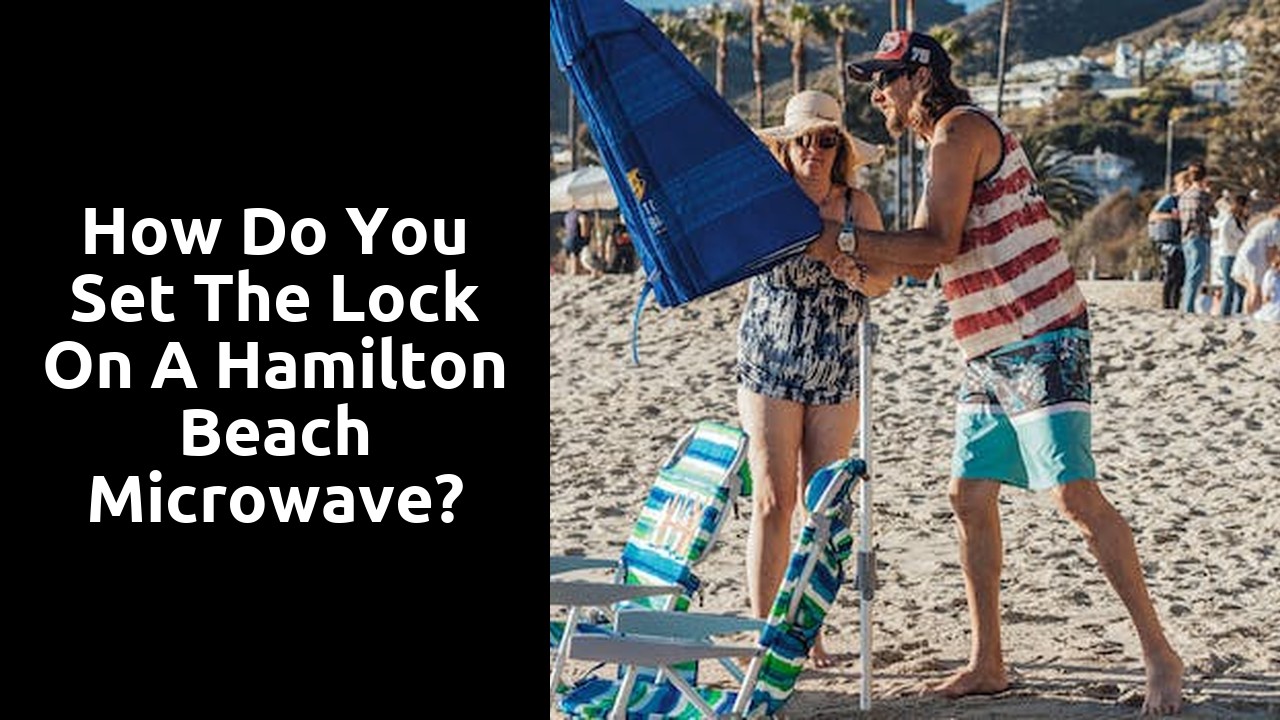 How do you set the lock on a Hamilton Beach microwave?